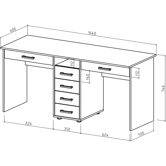 Прямые, Письменный стол Остин-8Я