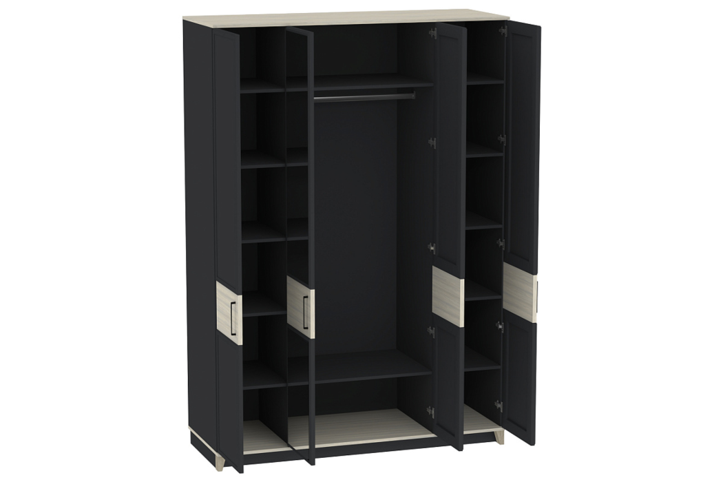 Шкафы с зеркалом, Модульная система AURELIO (модуль 555) Шкаф для одежды и белья 4-дв