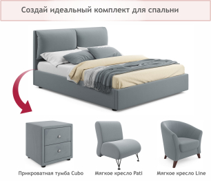 Мягкая кровать Vita 1600 с подъемным механизмом