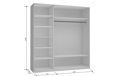 Шкаф Прайм трио Зеркало 2300 x 2100 x 570