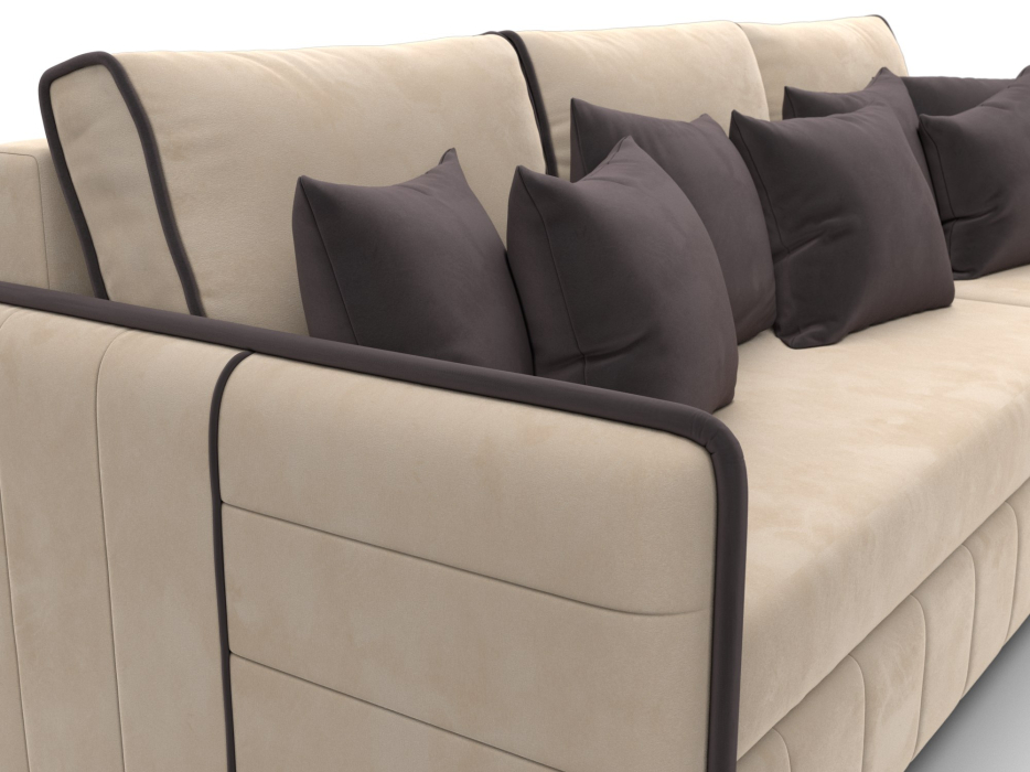 Диваны угловые в гостиную, Диван угловой Лига-078 угол универсальный, велюр SEVEN