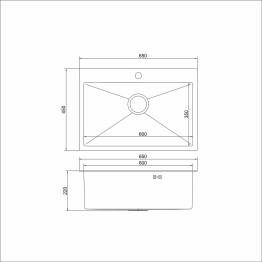 Мойка настол.монтаж 65х45 (3,0) с сифоном