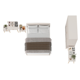 Спальня Афина в цвете кашемир серый спальное место 1600х2000 мм.