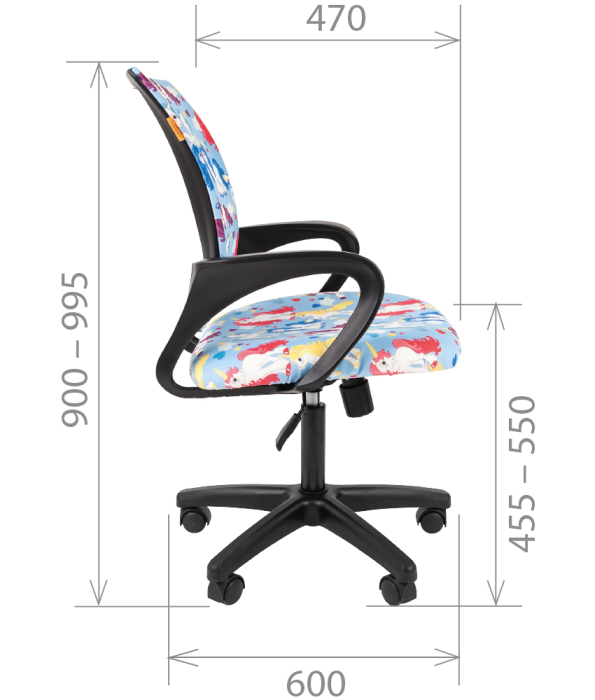 Для офиса и дома, Кресло детское Chairman Kids 103 черный пластик