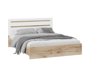 Фьюжн Кровать без ПМ (белый глянец/дуб делано)