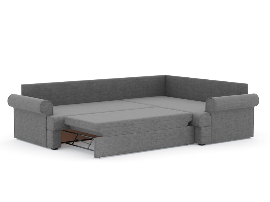 Диваны угловые в гостиную, Диван-кровать угловой Мирта дельфин, рогожка Люкс