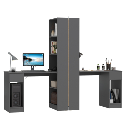 Два компьютерных стола со стеллажом Лайт 10.01