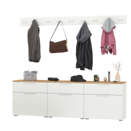 Три тумбы для обуви с ящиками и вешалки для верхней одежды Октава