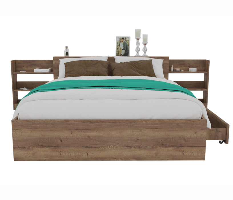 Двуспальные, Кровать Доминика с блоком и ящиком 140