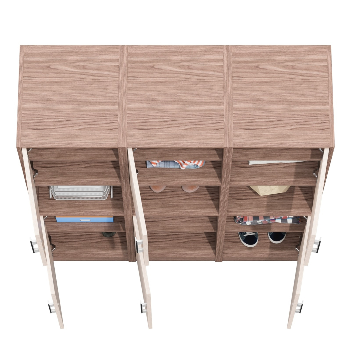 Шкафы двухстворчатые, Набор из трёх пеналов с нишей СК-9