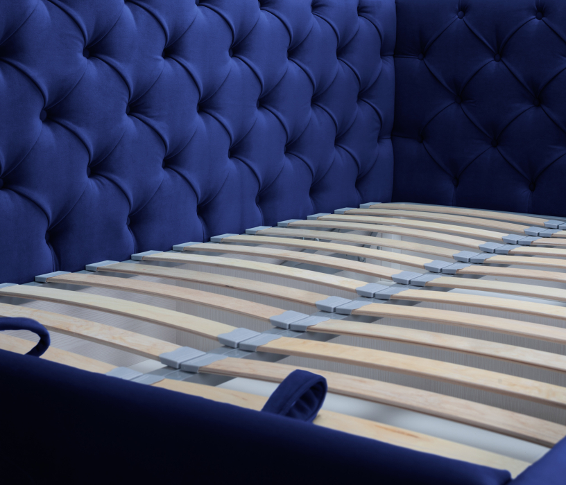 Мягкая кровать, Кровать с мягким изголовьем угловая Оливия 900, микровелюр