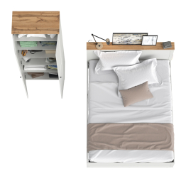 Кровать с ортопедическим основанием для матраса 1600х2000 и шкаф с полками Остин