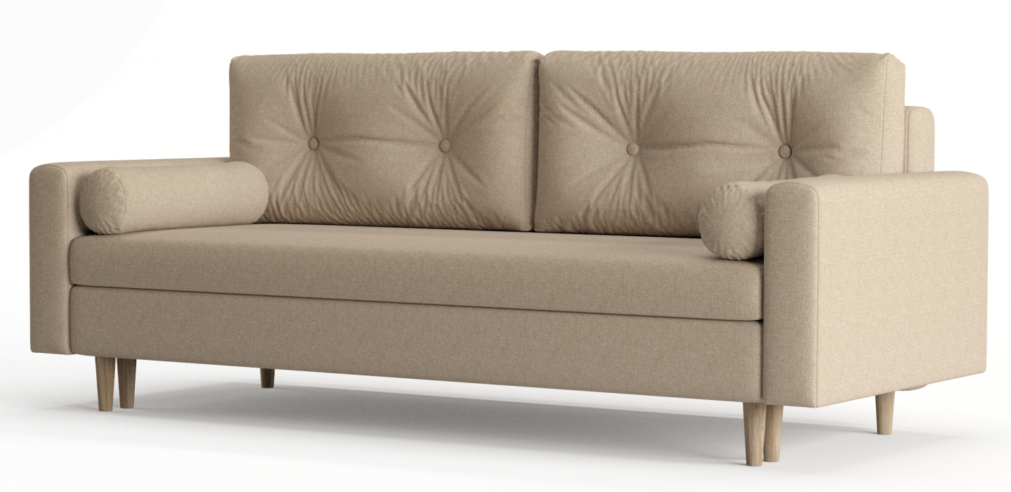 Диваны еврокнижки, Диван-кровать Таврида, пружинный блок, рогожка