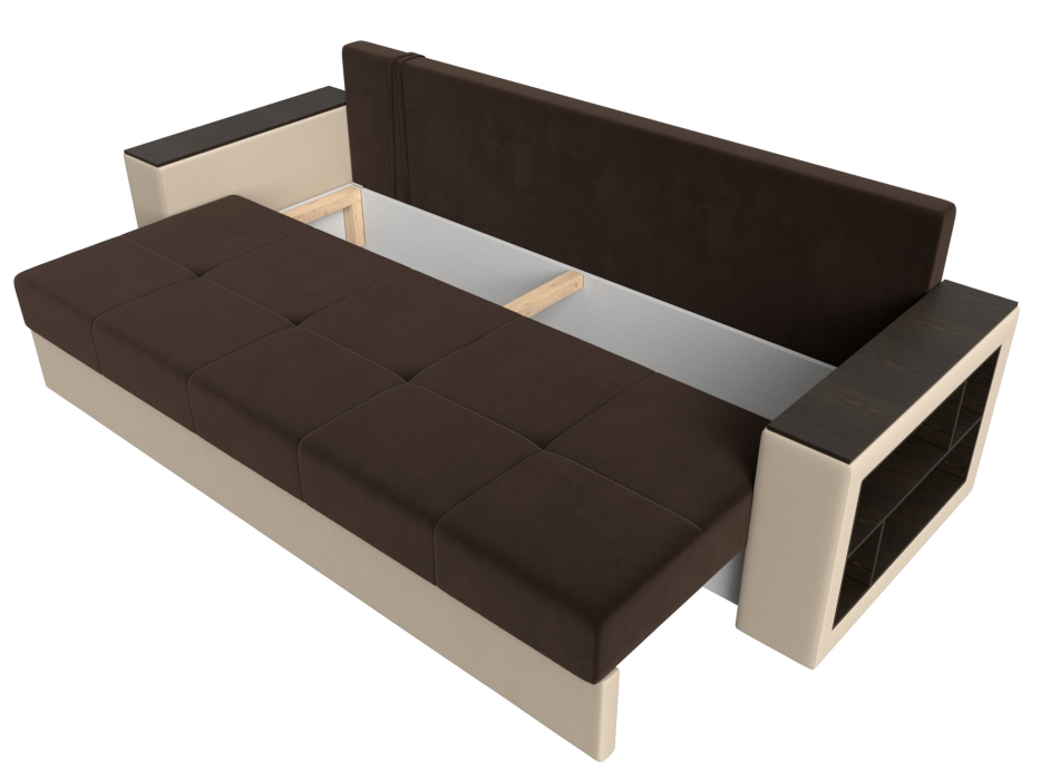 Диваны еврокнижки, Диван прямой Дубай Лайт, микровельвет/экокожа