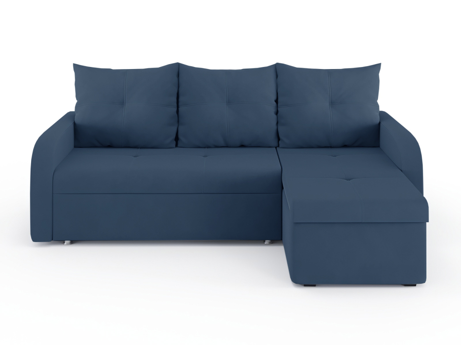 Диваны угловые в гостиную, Диван-кровать угловой Мини Люкс трехсекционная еврокнижка, велюр