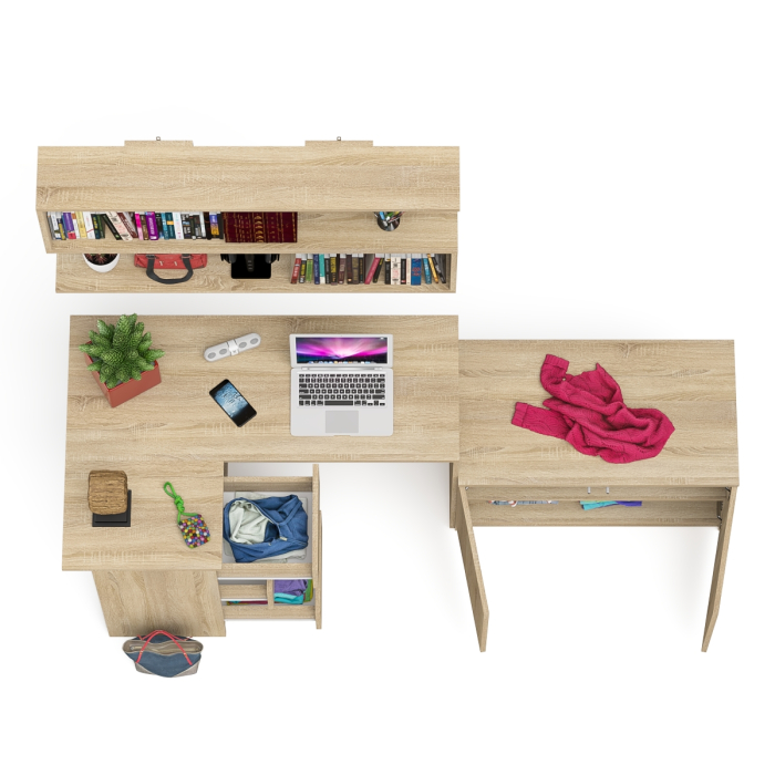 Угловые, Угловой компьютерный стол Мори МС-16 левый с тумбой две двери МА900.1 и широкой полкой 1200