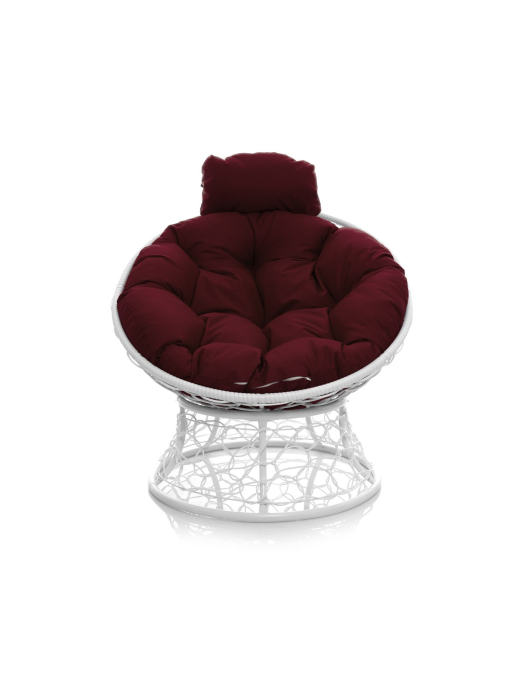 Кресла, Кресло ПАПАСАН мини с ротангом белое