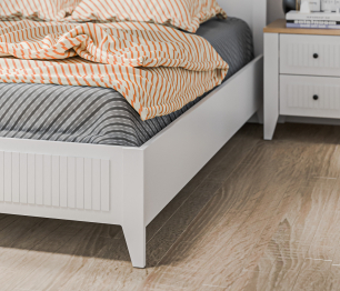 Спальня Монтана Белый Альпийский,Дуб Гамильтон/МДФ Дуб Белый