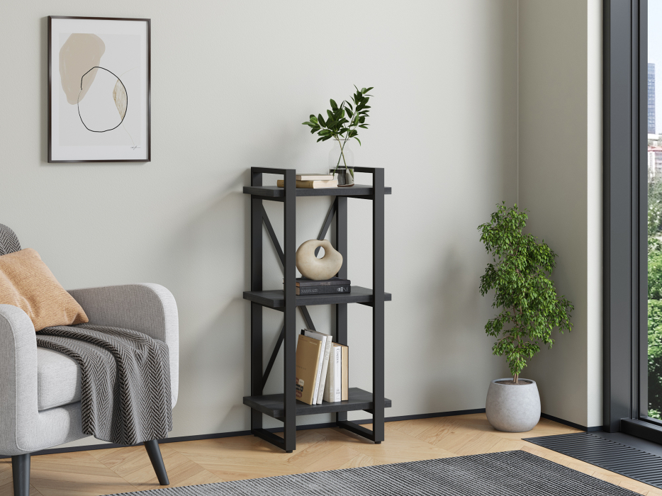 Стеллажи, Стеллаж Айсберг Лофт 40х102-2 черный