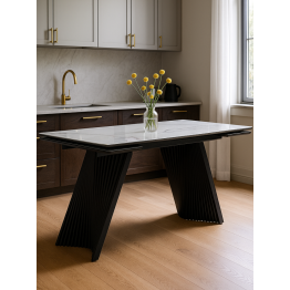 Стеклянный стол Вейв 140(200)х80