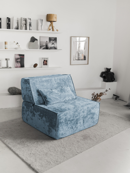 Кресло для отдыха, Бескаркасное кресло Клайд,плюше