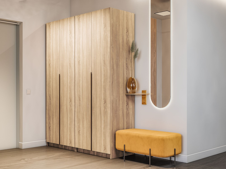 Шкафы распашные, Распашной шкаф Локер 800+800 (Гармошка) с ящиками и полками справа