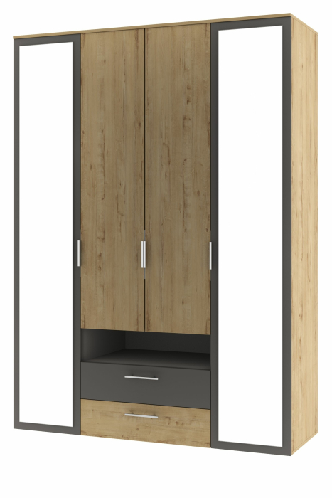 Шкафы распашные, Шкаф четырехдверный с нишей Браун