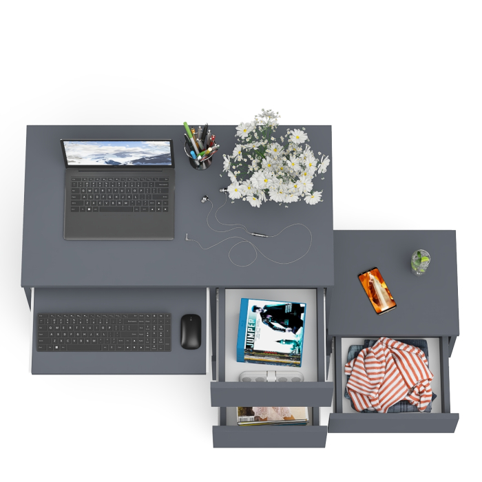 Прямые компьютерные столы, Стол компьютерный Мори МС-6 правое исполнение с тумбочкой 400-1