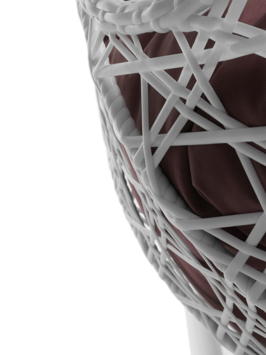 Подвесные кресла, Подвесное кресло ДЛЯ ДВОИХ ЛЮКС с ротангом белое