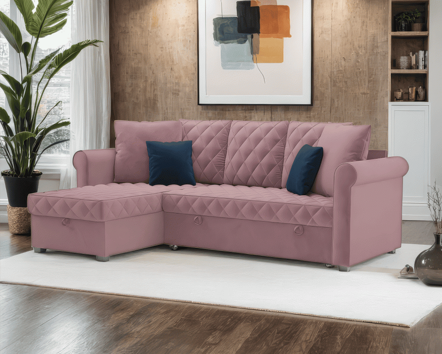 Диваны угловые в гостиную, Диван угловой Берлин (Велюр)