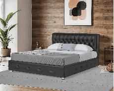 Мягкая кровать, Кровать Граф 160 см (Экокожа)