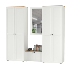 Тумба две дверки с навесным зеркалом и два шкафа Остин