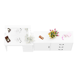 Комод-тумба 122-1204 и столик косметический с лампочками Сура