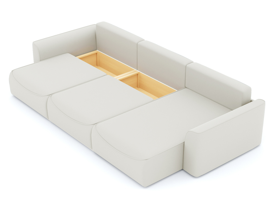 Диваны угловые в гостиную, Диван-кровать угловой Рафаэль 3 секции еврокнижка НПБ, велюр