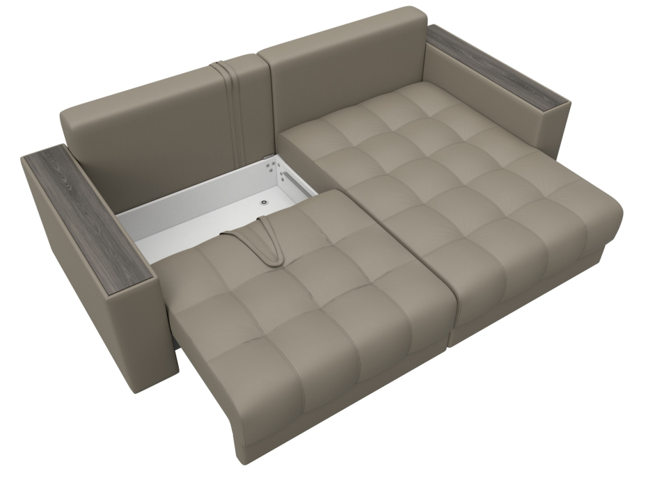 Дизайнерские диваны для гостиной, Диван угловой с декором Лига-049 НПБ, экокожа GRIFON