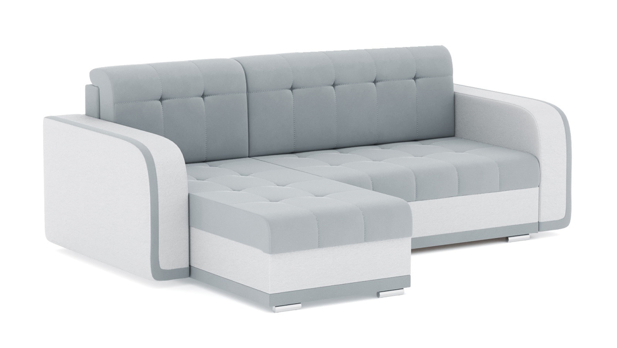 Диваны угловые в гостиную, Диван-кровать угловой Генри еврокнижка, велюр+кож.зам