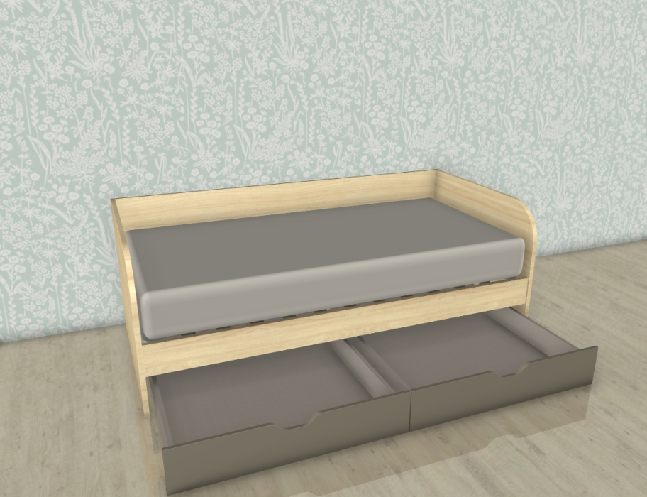 Кровати 90х190, Модульная система Карина Кровать КР-117 Ясень Асахи