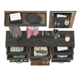 Три высоких обувницы в прихожую Трувор с зеркалом и вешалкой