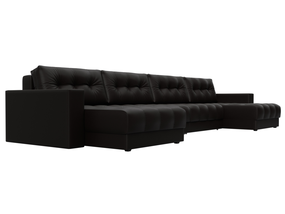 Дизайнерские диваны для гостиной, Диван П-образный с декором Лига-049 НПБ Лонг, экокожа GRIFON