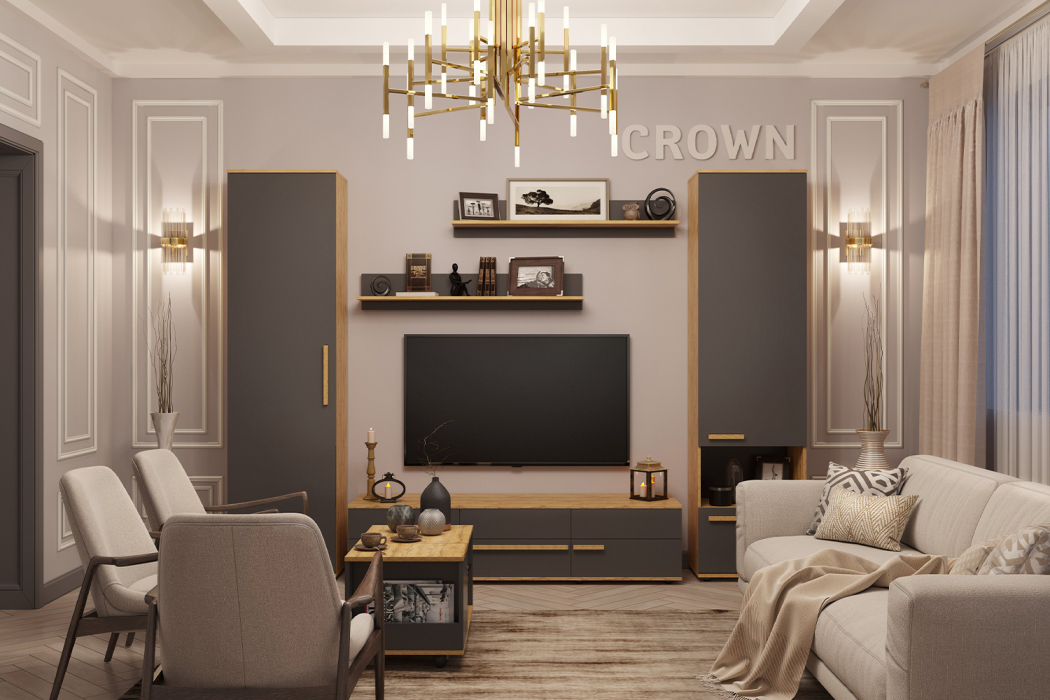 Стенки для гостиной, Гостиная модульная Crown. Комплект 2