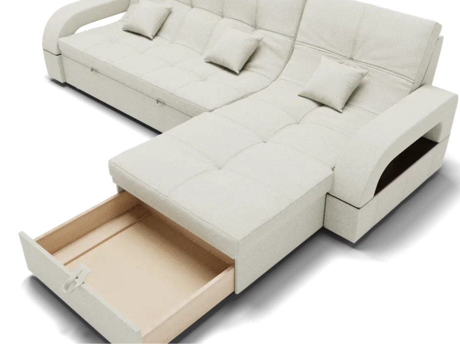 Диваны с ящиком для белья, Модульный диван Майами-2,микровелюр,антивандальная и водостойкая ткань,венеция