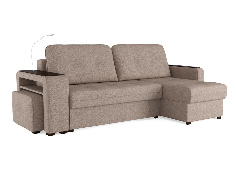 Диваны угловые, Диван-кровать угловой Smart 4 пантограф пуф слева Рогожка