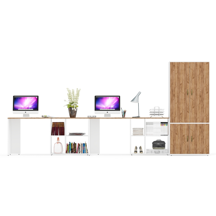 Домашние кабинеты, Место для хранения Лидер-8 19Б и два рабочих стола Лидер-8