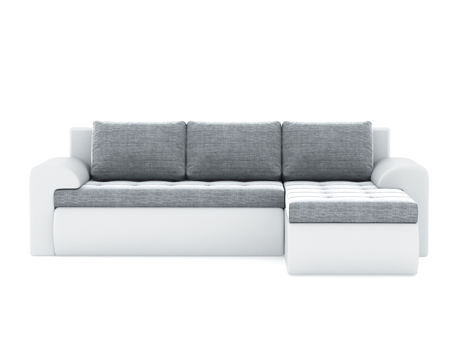 Диваны угловые в гостиную, Диван-кровать угловой Кормак с подлокотниками, рогожка +кож. зам.