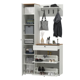 Обувница с пеналом для одежды и вешалкой с полкой Остин