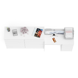 Комод 8-мь ящиков Мори МК1200 и правый компьютерный стол Мори МС-1