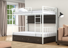 Для подростков, Двухъярусная кровать Валенсия 120 ящики полка венге