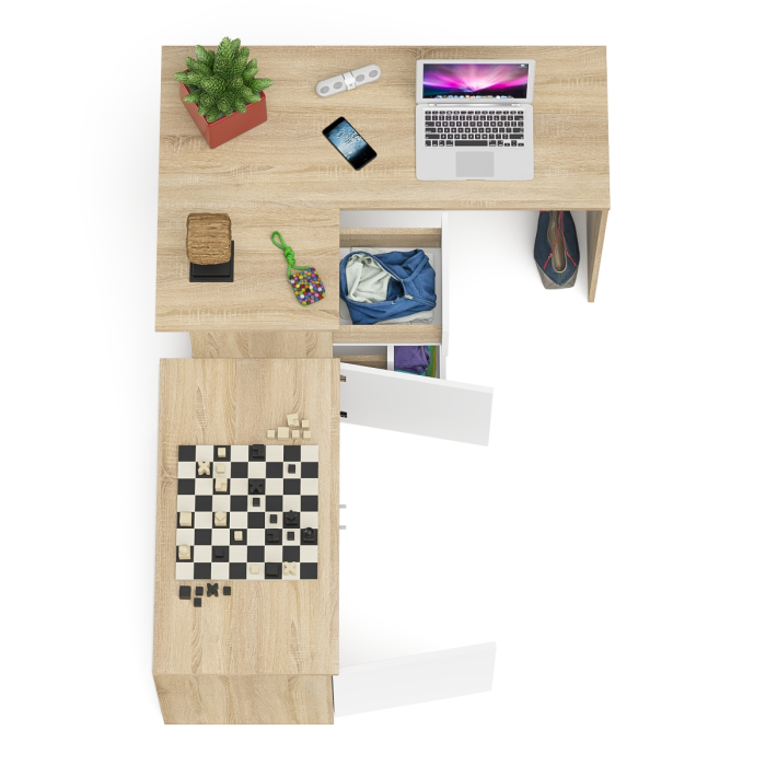 Угловые, Компьютерный угловой стол левое исполнение с широкой тумбой Мори МА-900