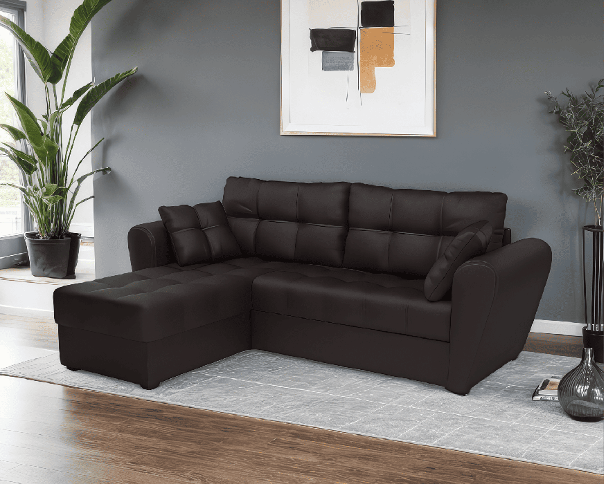 Диваны угловые в гостиную, Диван угловой Амстердам (Экокожа)