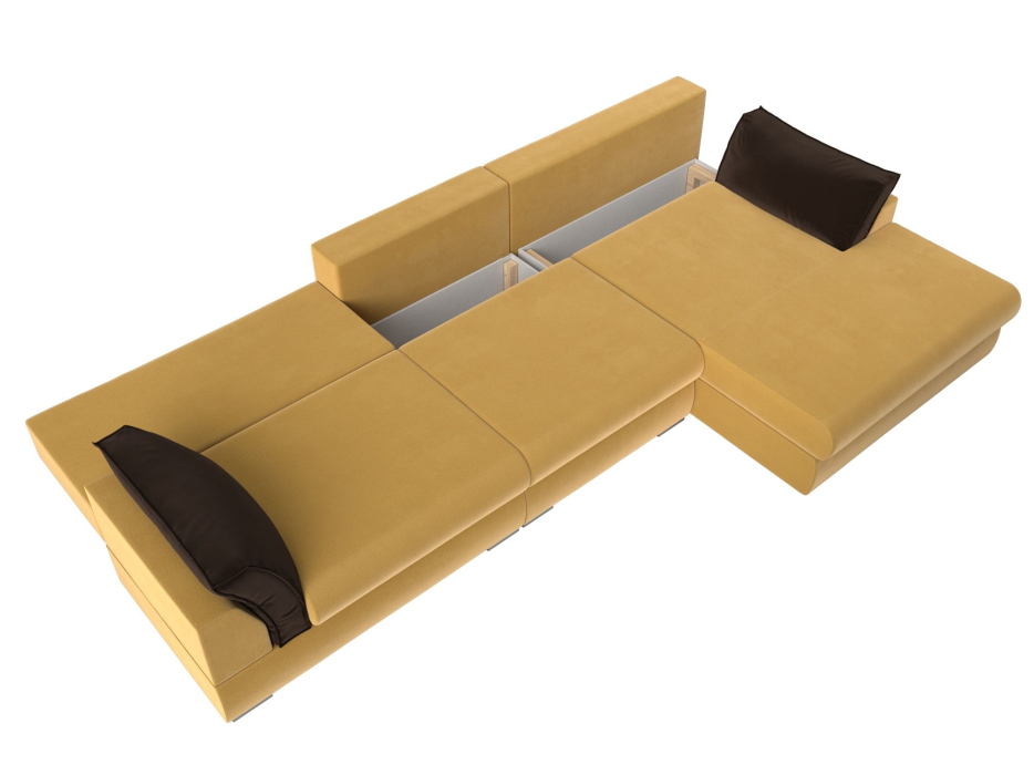 Диваны угловые в гостиную, Угловой диван Пекин Long угол правый, НПБ, микровельвет